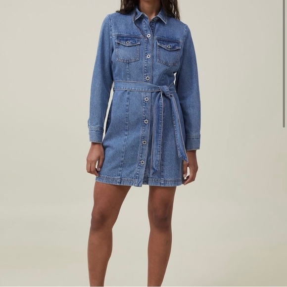 Blue Denim Mini Dress - Picture 3 of 5